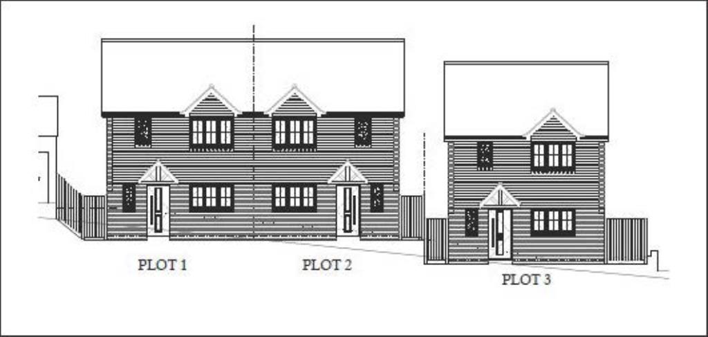 Lot: 51 - LAND WITH PLANNING FOR THREE DWELLINGS - Street View of Proposed Houses